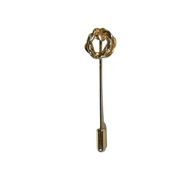 Knot Stick Pin, Gold tone, Classic Preppy Delicate for Hats Sweaters Blazers - Picture 1 of 6